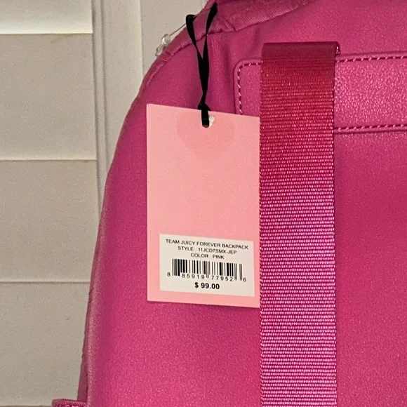 NWT Juicy Couture Large Full Size Pink Lemonade Backpack - Picture 2 of 10